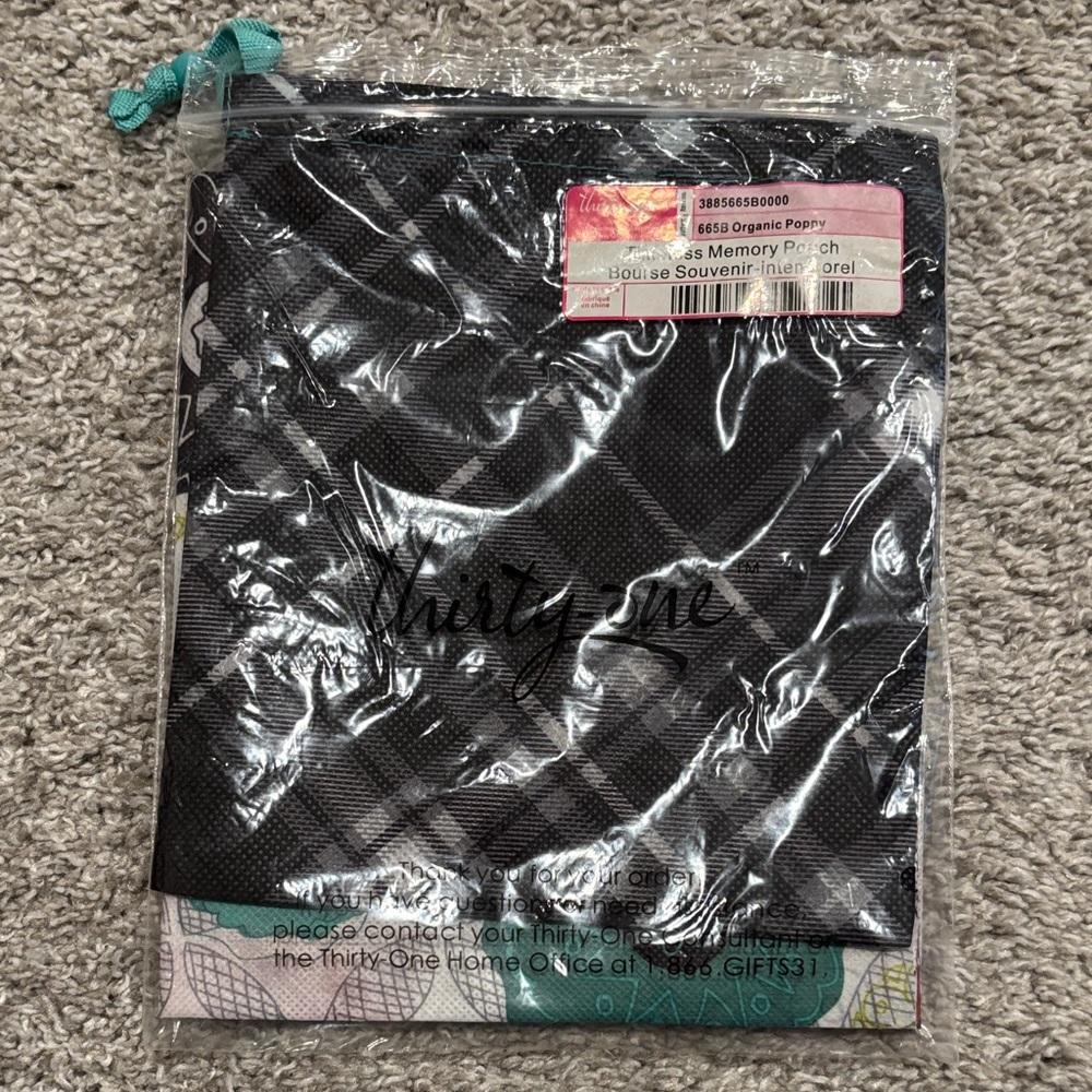 Thirty-One Black Pouch with Colorful Accents